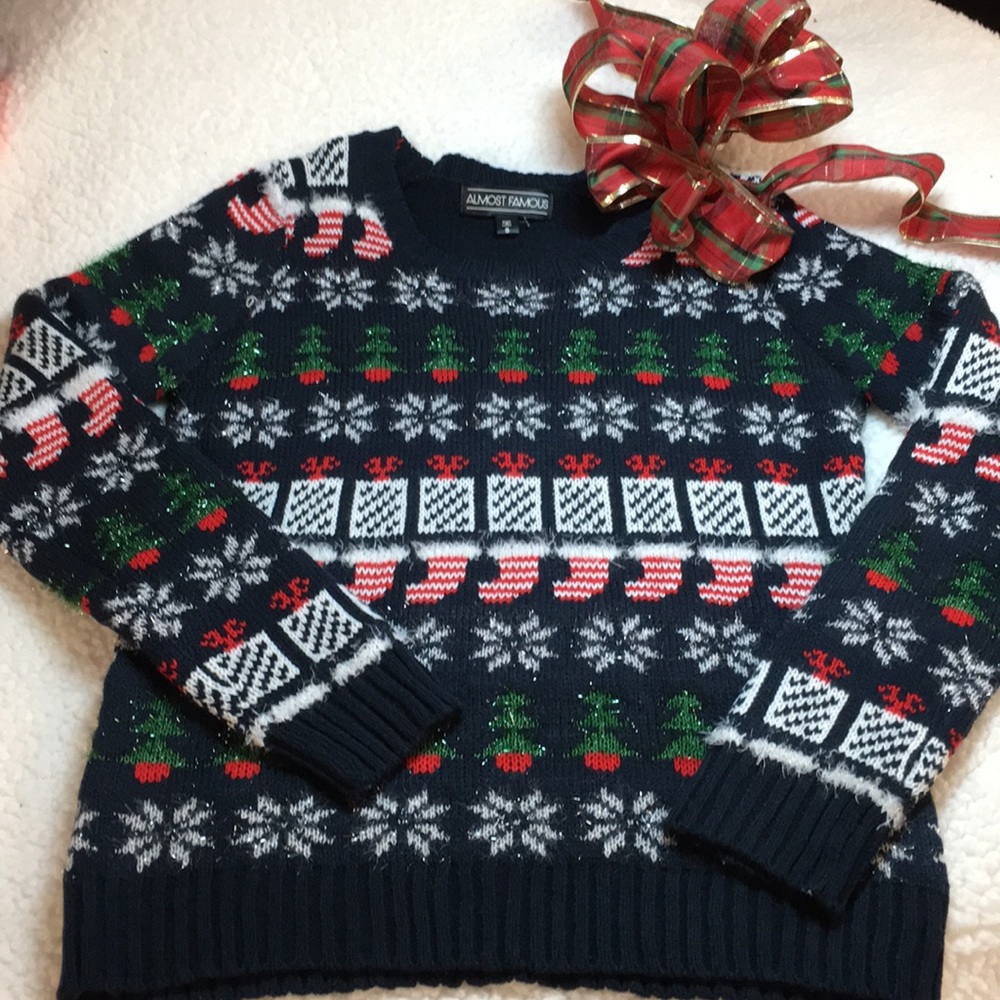Christmas pretty ugly sweater small EUC